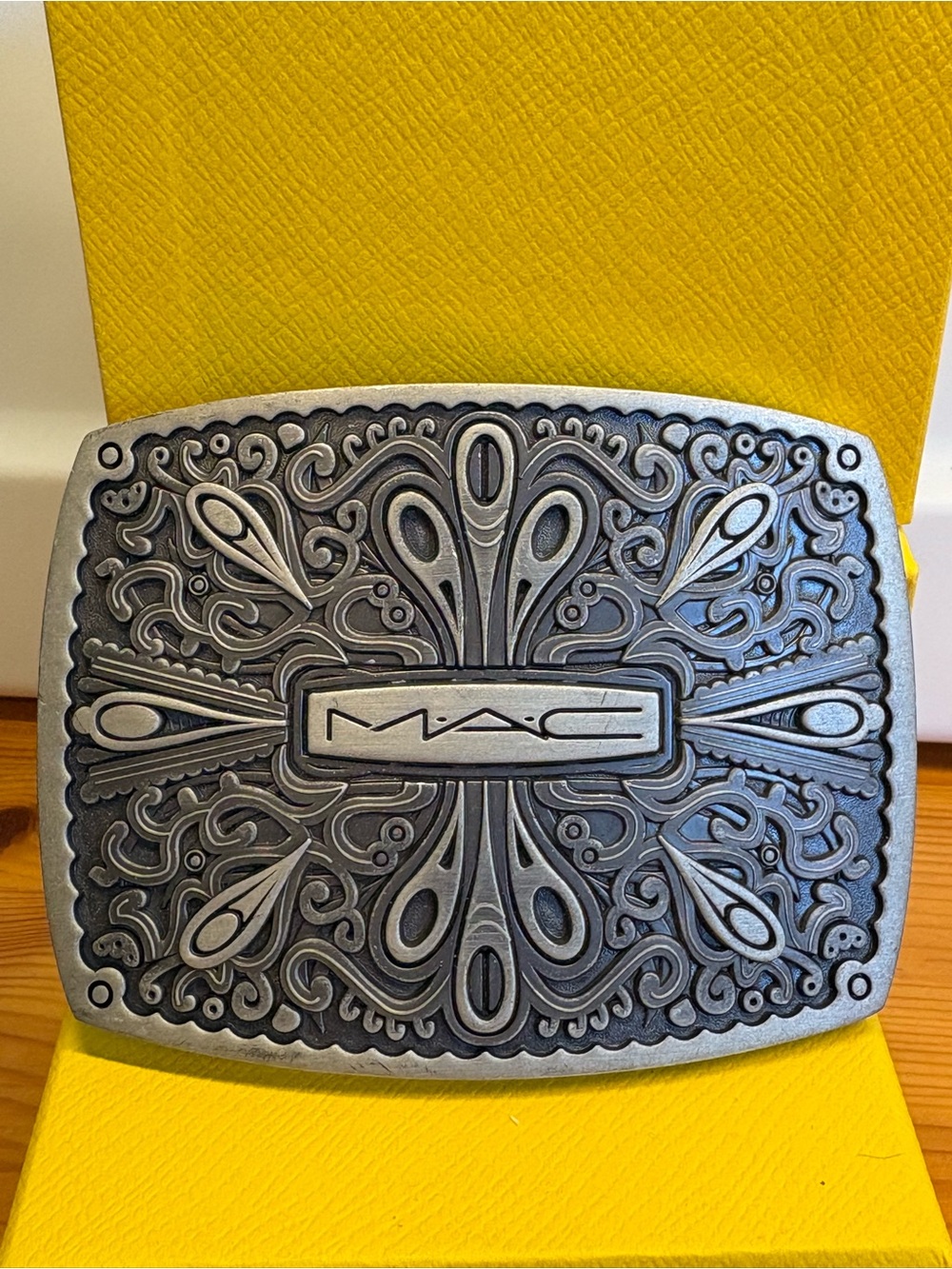 VINTAGE MAC COSMETICS EMPLOYEE Belt Buckle NEVER USED!